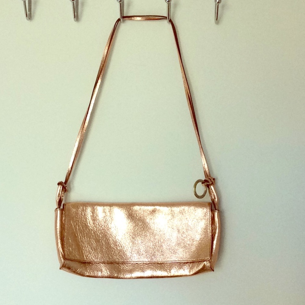 Gold leather purse